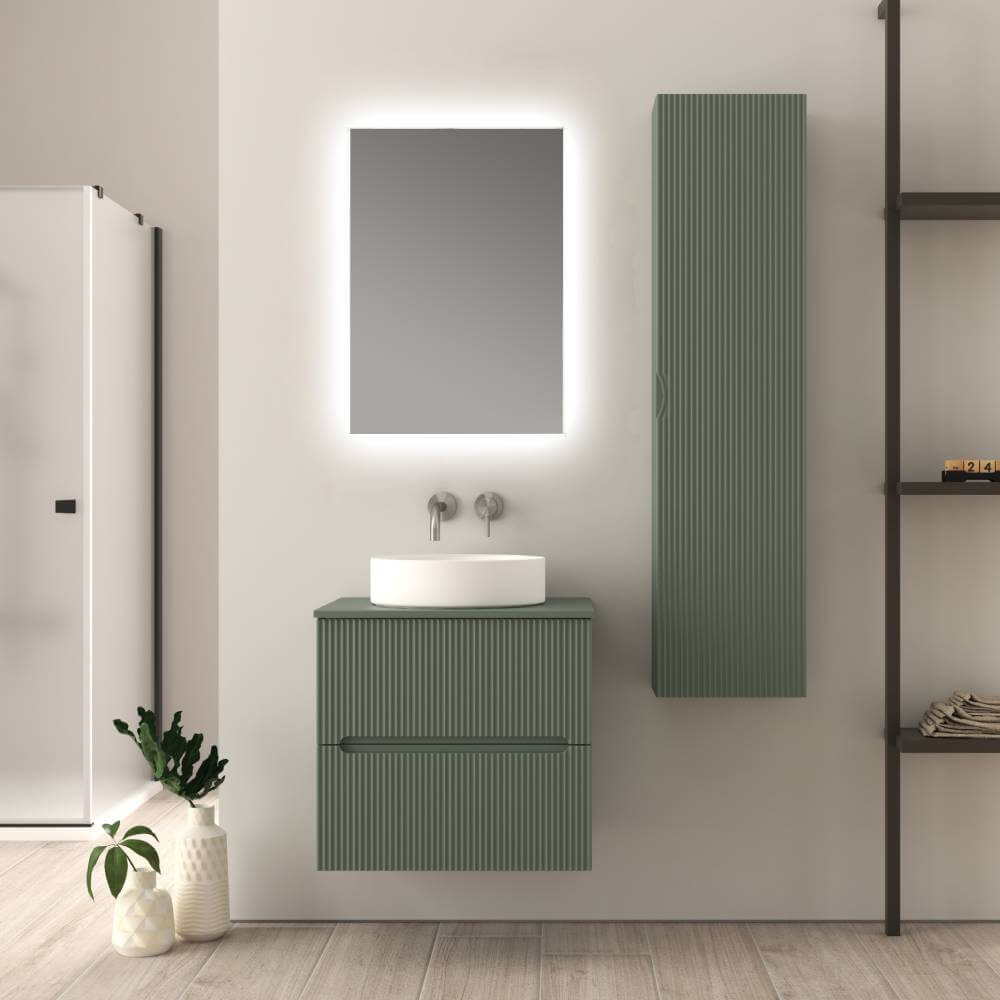 Mobile da bagno verde opaco 60 cm cannettato Palermo Arcshop