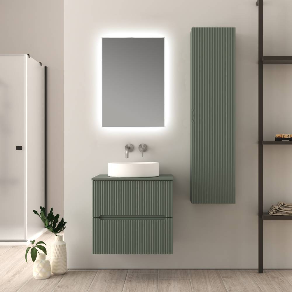 Mobile da bagno verde opaco 60 cm cannettato Palermo Arcshop