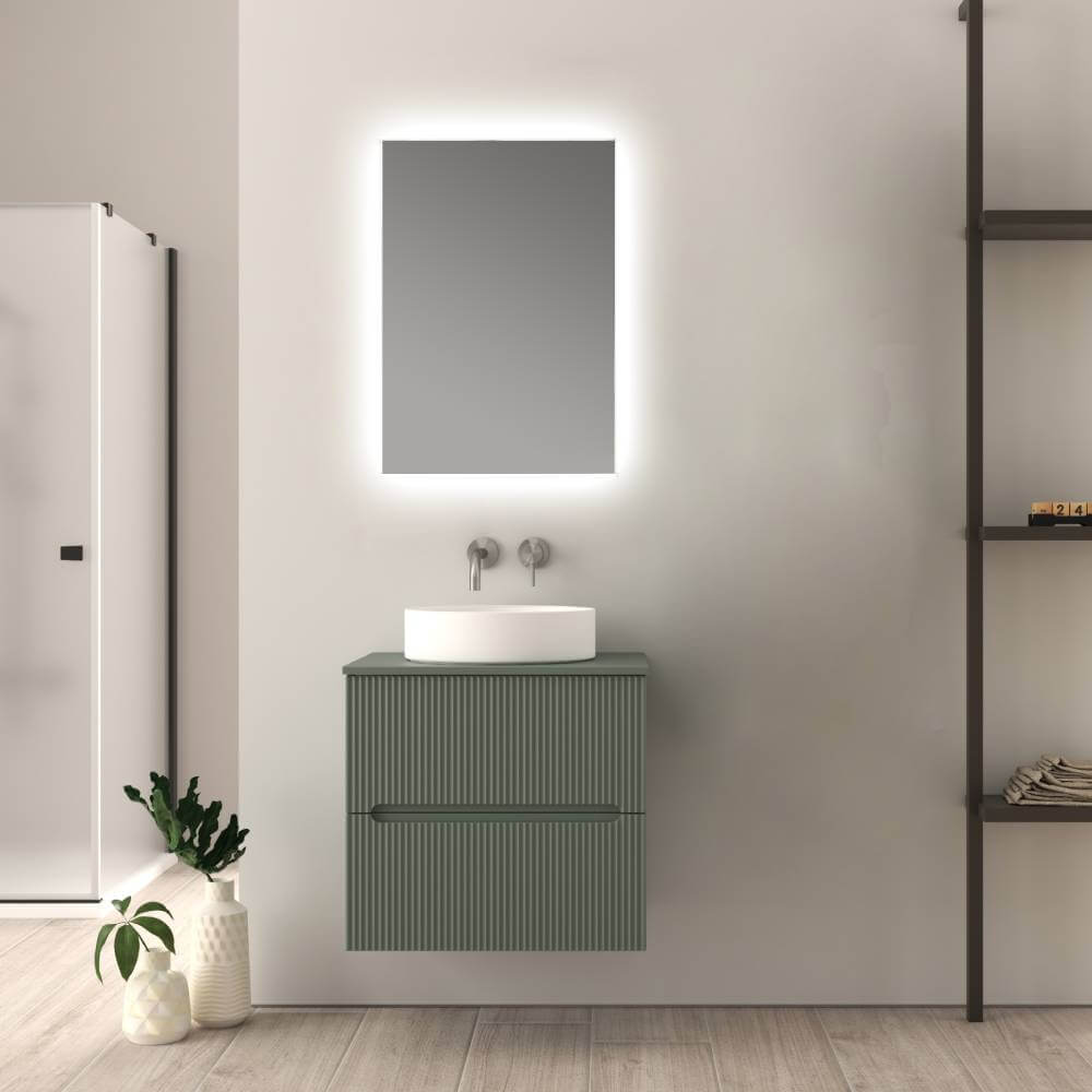 Mobile da bagno verde opaco 60 cm cannettato Palermo Arcshop