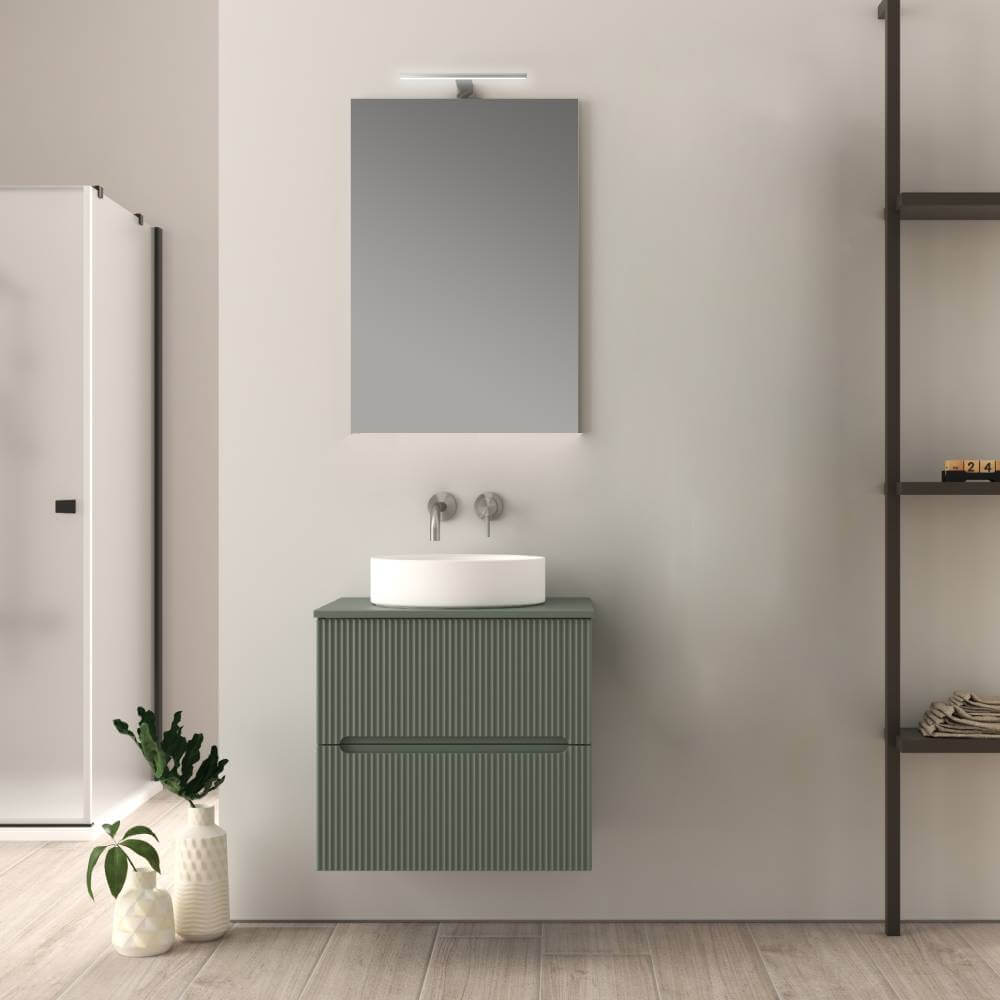 Mobile da bagno verde opaco 60 cm cannettato Palermo Arcshop