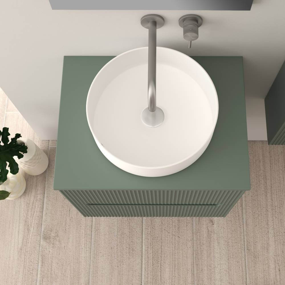 Mobile da bagno verde opaco 60 cm cannettato Palermo