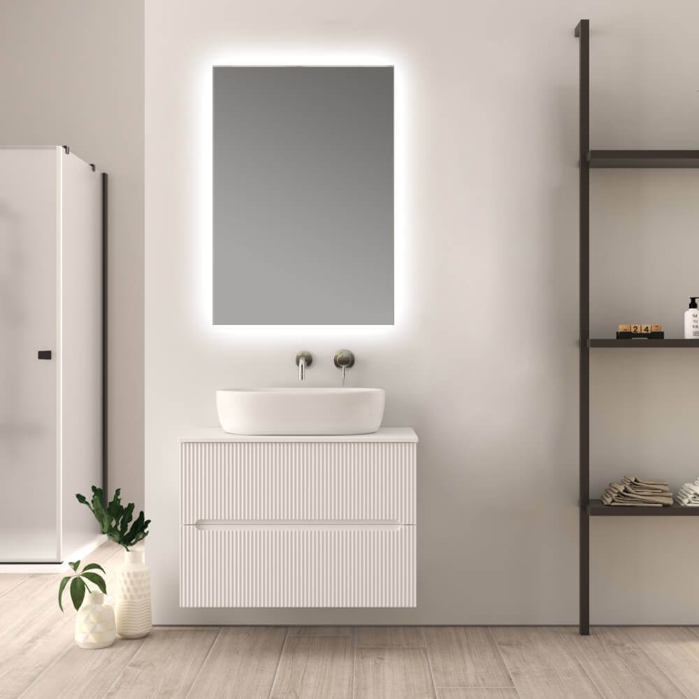 Mobile da bagno 80 cm cannettato bianco opaco Palermo Arcshop