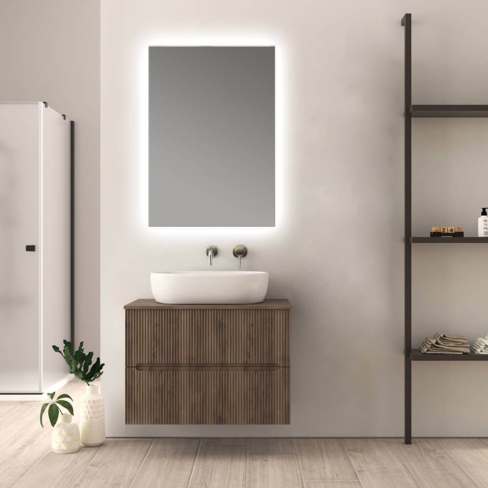 Mobile bagno cannettato 80 cm finitura noce Palermo Arcshop
