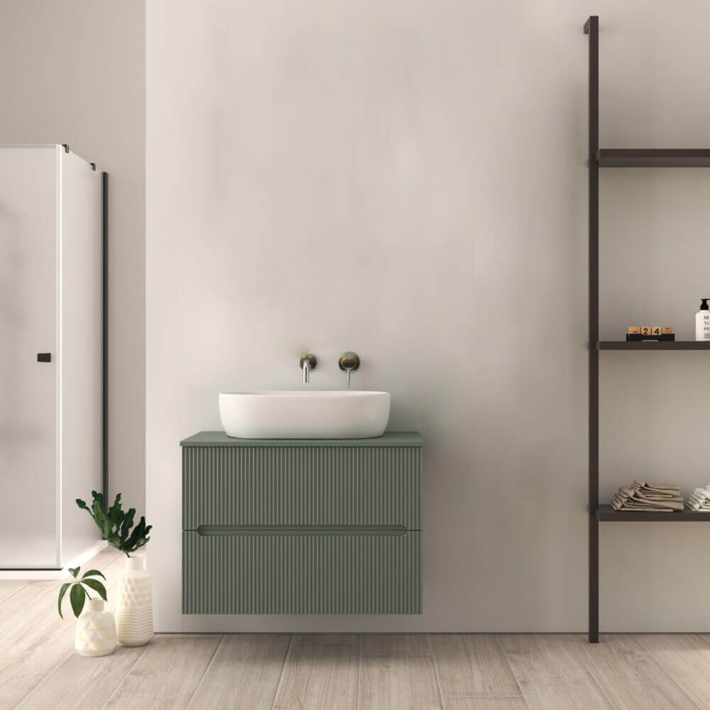 Mobile bagno 80 cm verde opaco cannettato Palermo Arcshop