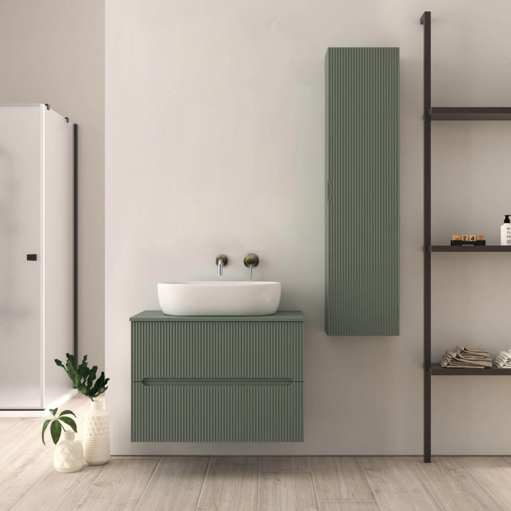 Mobile bagno 80 cm verde opaco cannettato Palermo Arcshop