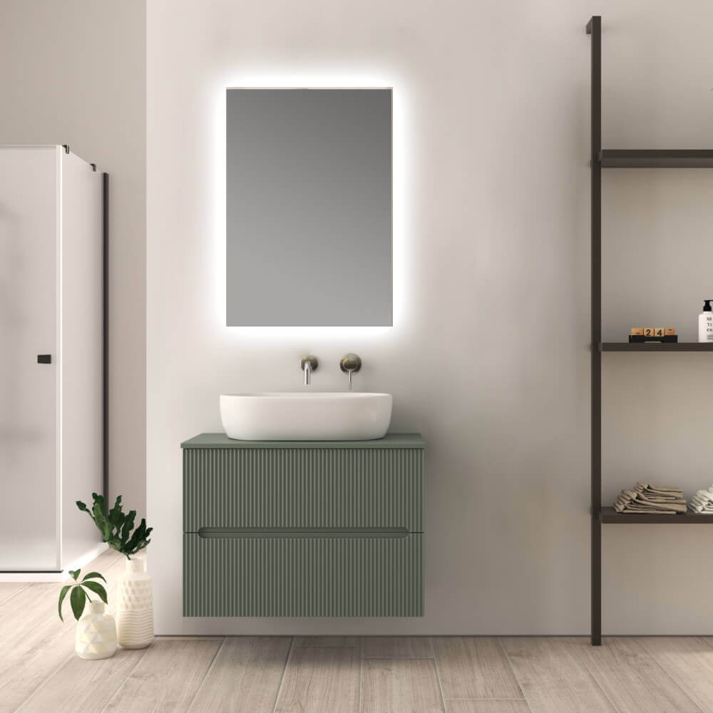Mobile bagno 80 cm verde opaco cannettato Palermo Arcshop