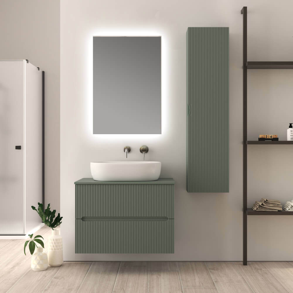 Mobile bagno 80 cm verde opaco cannettato Palermo Arcshop