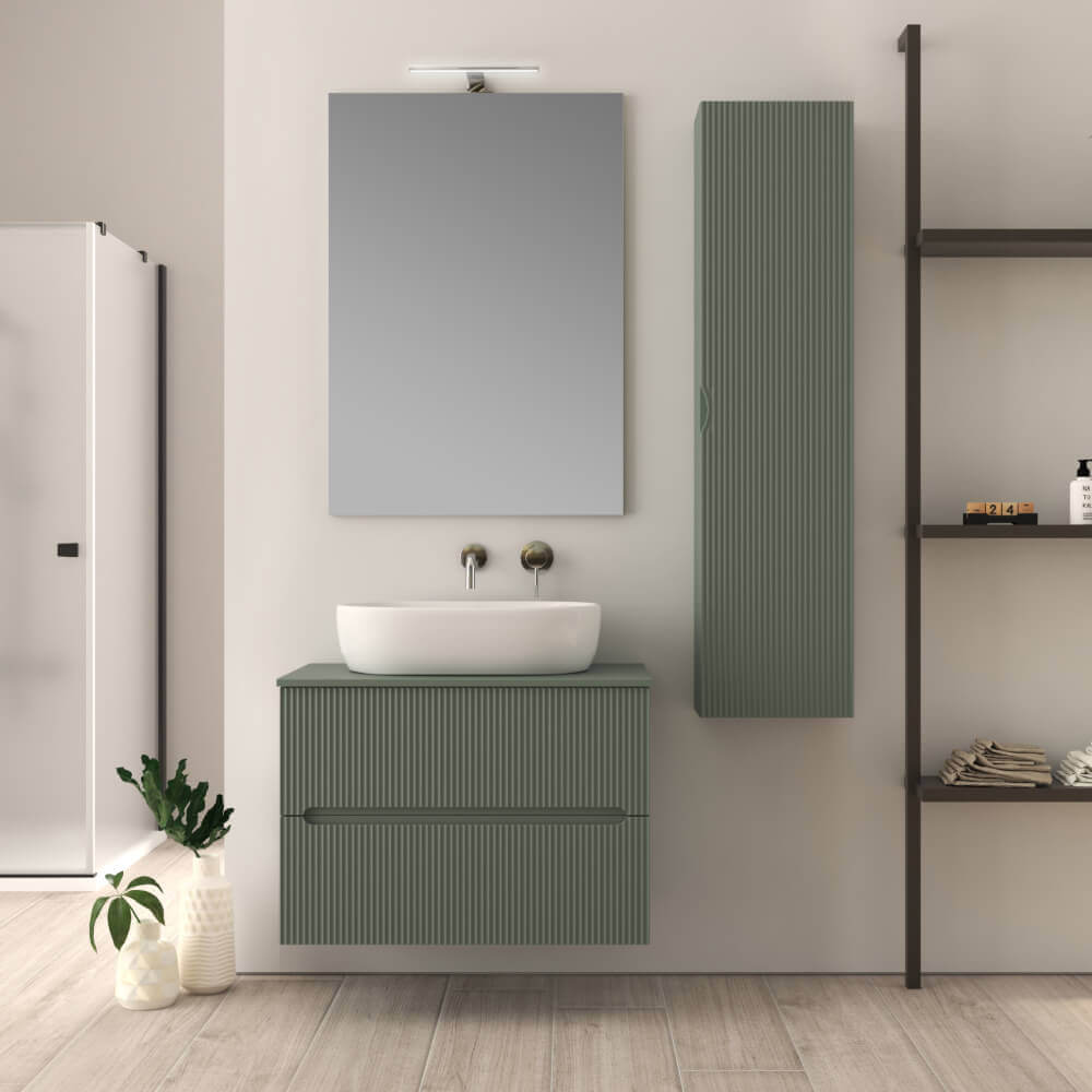 Mobile bagno 80 cm verde opaco cannettato Palermo Arcshop