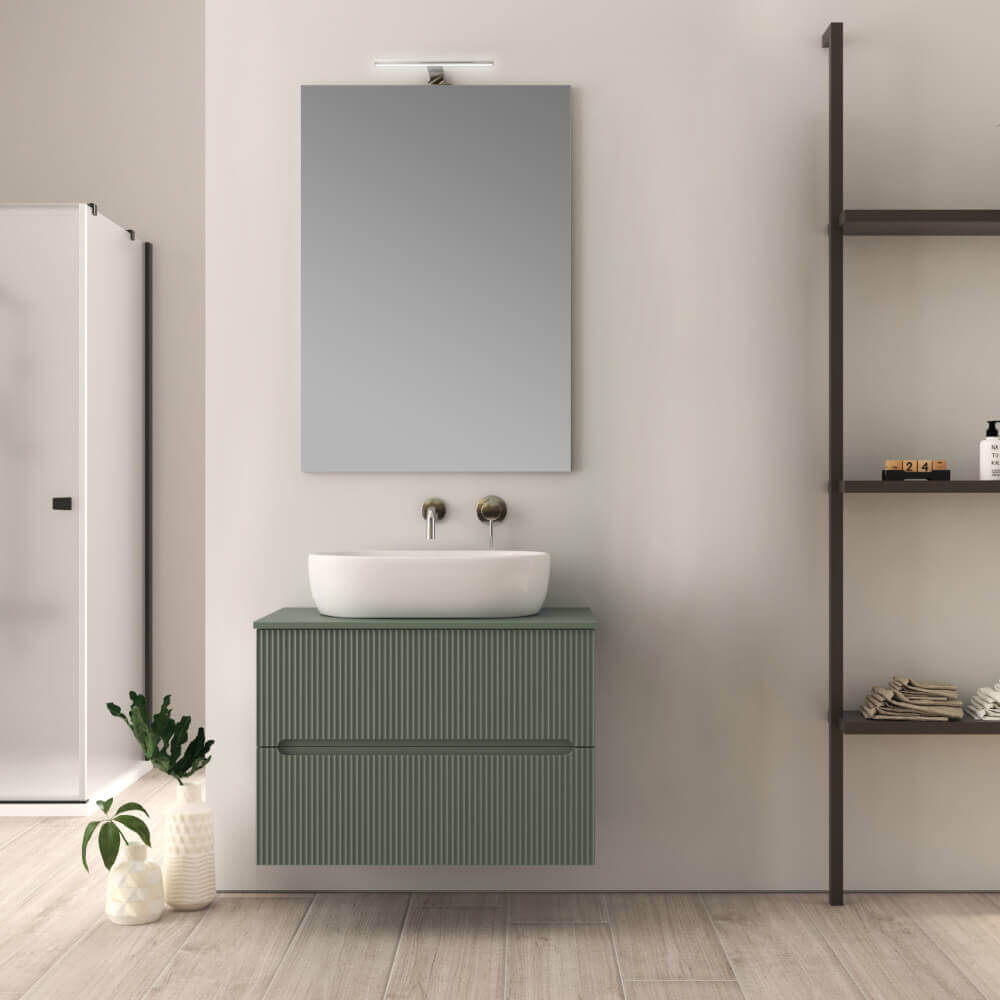 Mobile bagno 80 cm verde opaco cannettato Palermo Arcshop