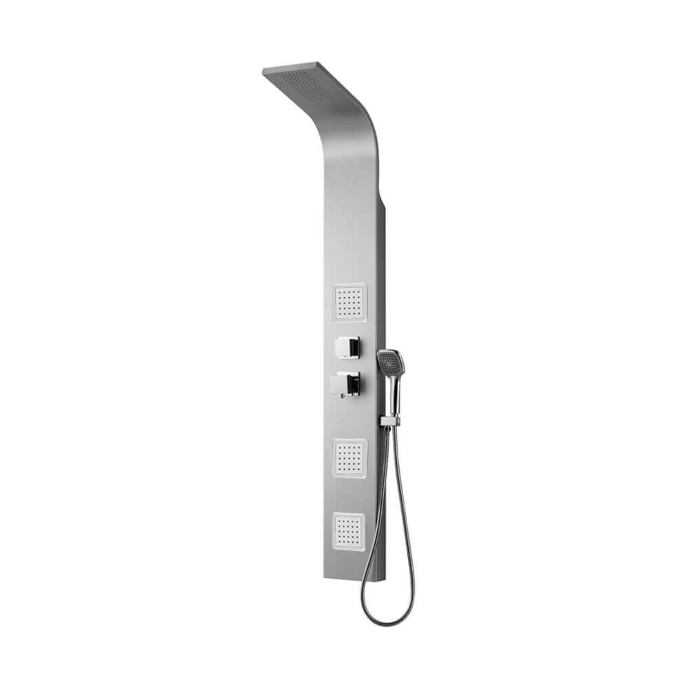 Pannello doccia Omar in alluminio soffione integrato, 3 soffioni orizzontali, doccetta monogetto COD 0HR00200CO02 Arcshop