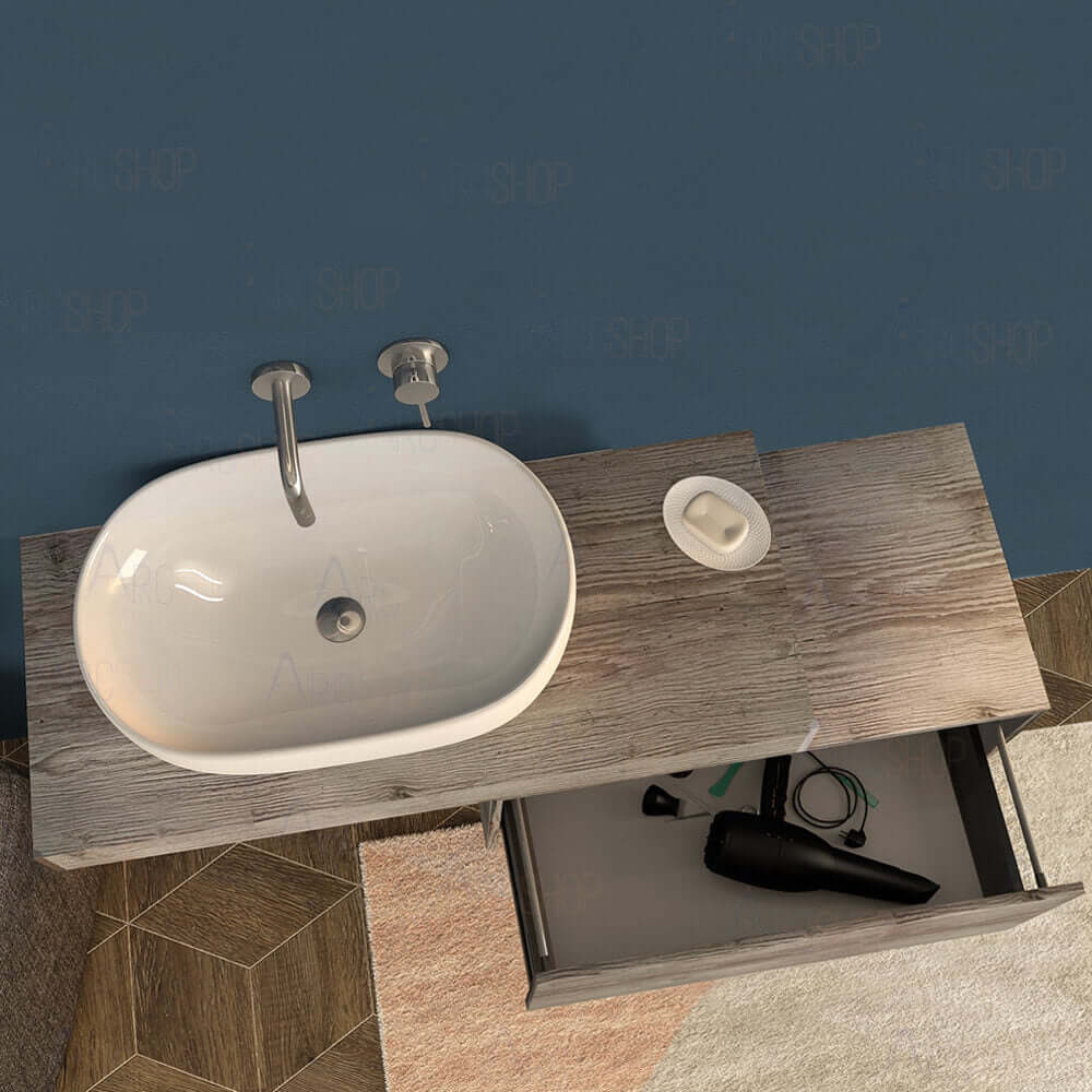 Mensolone bagno 90 cm Rovere sbiancato Arcshop