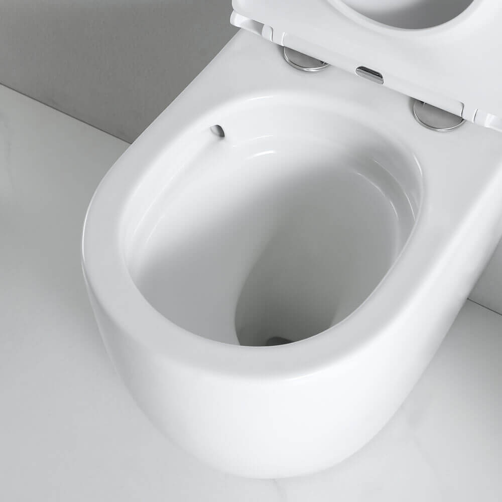 Sanitari filomuro in ceramica bianco lucido vaso rimless scarico a vortice | Florida