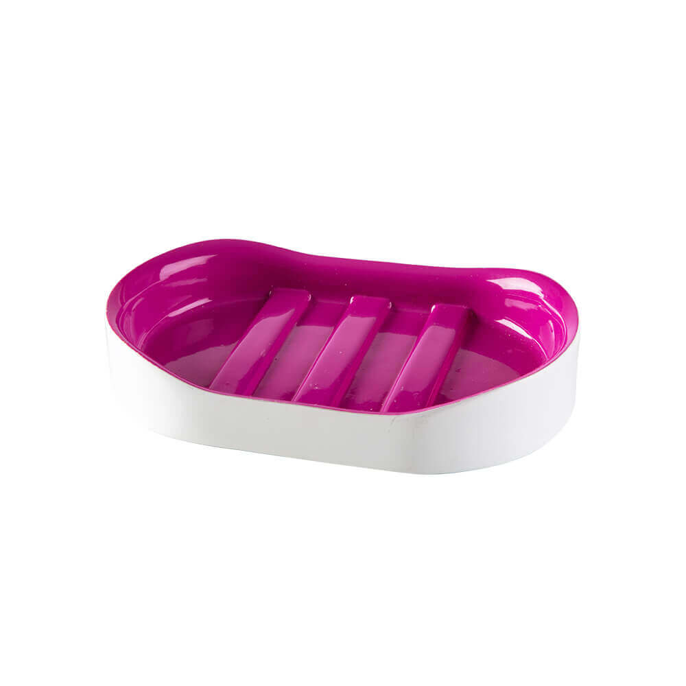 Porta sapone bianco e rosa in resina satinata serie Idol di Cipì Arcshop