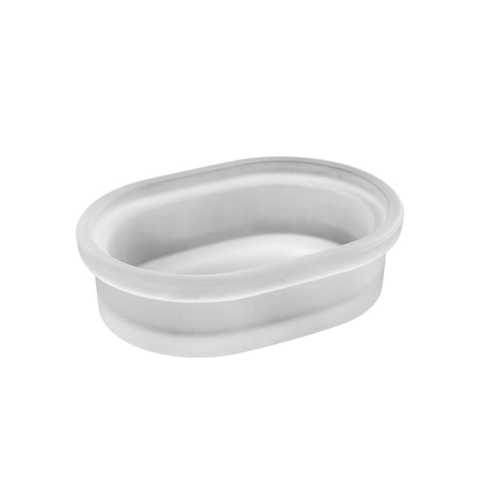 Set accessori 3 pezzi in vetro satinato serie Pharmacy di Cipì Dispenser Bicchiere Porta sapone
