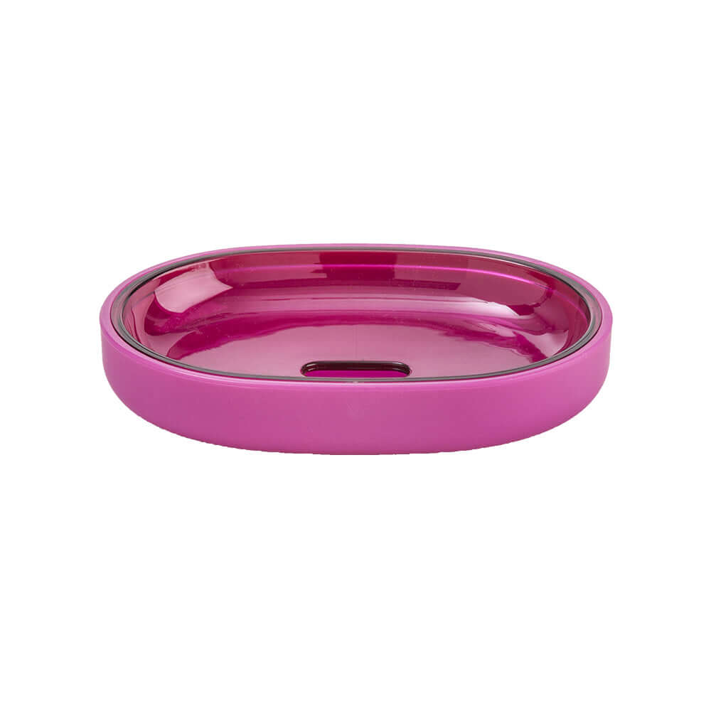 Porta sapone serie True Colors di Cipì in resina soft touch fucsia