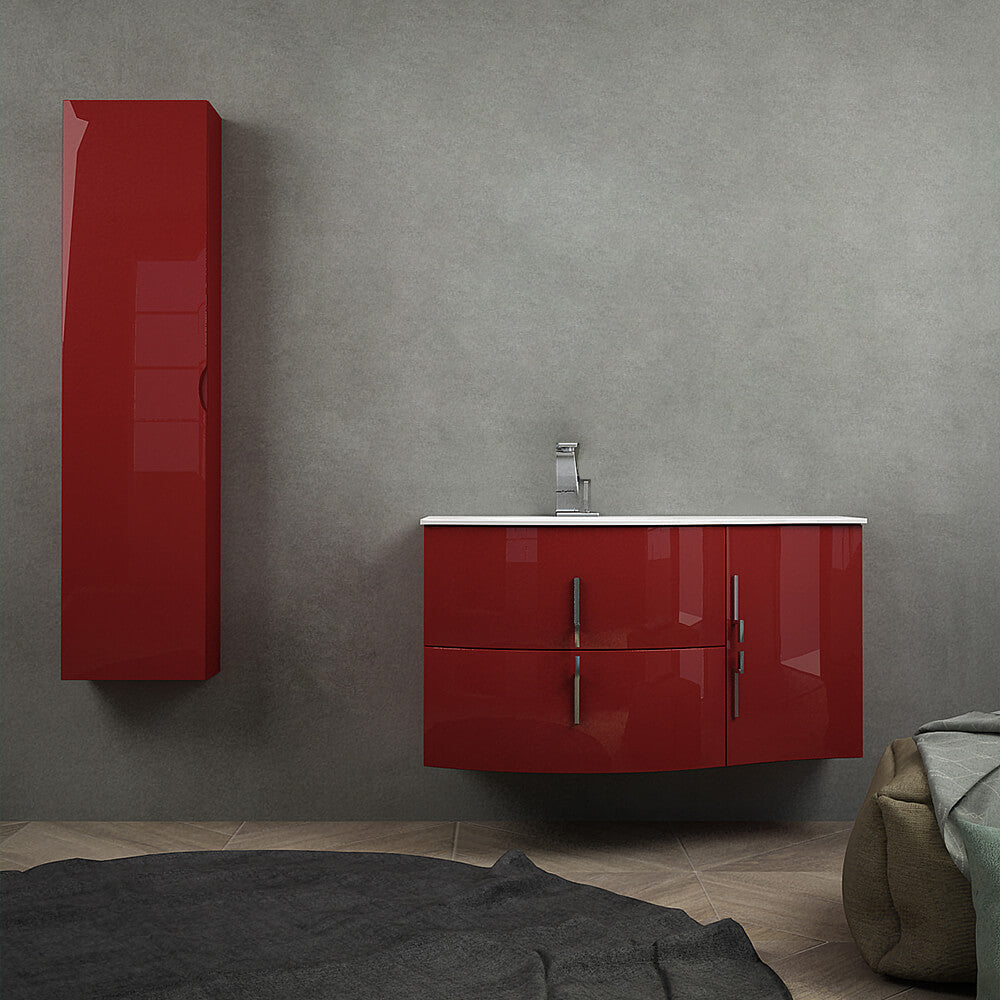 Mobile bagno sospeso rosso lucido 105 cm Arcshop
