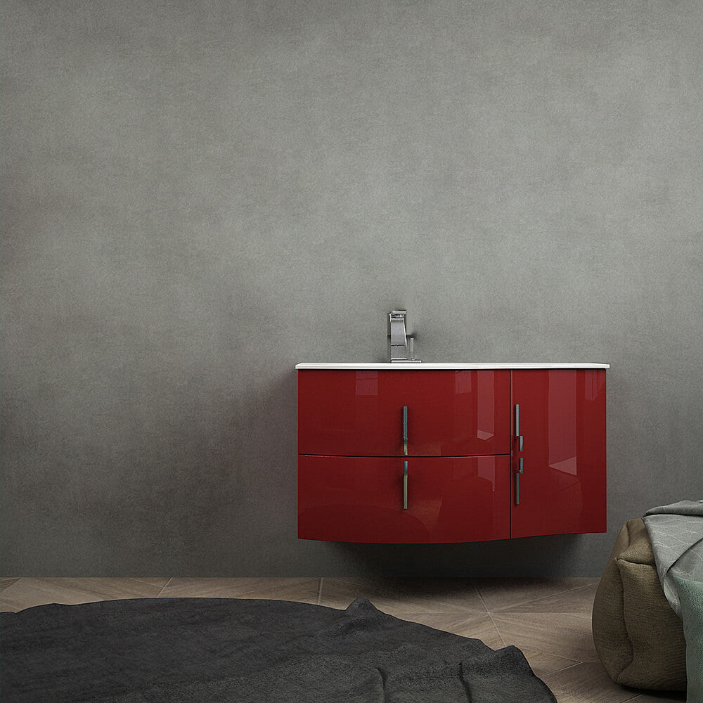 Mobile bagno sospeso rosso lucido 105 cm Arcshop