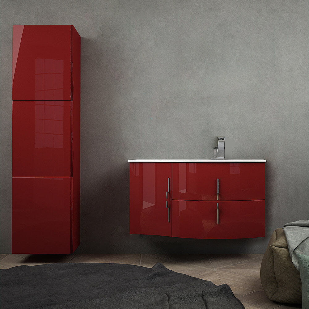 Mobile bagno sospeso rosso lucido 105 cm Arcshop