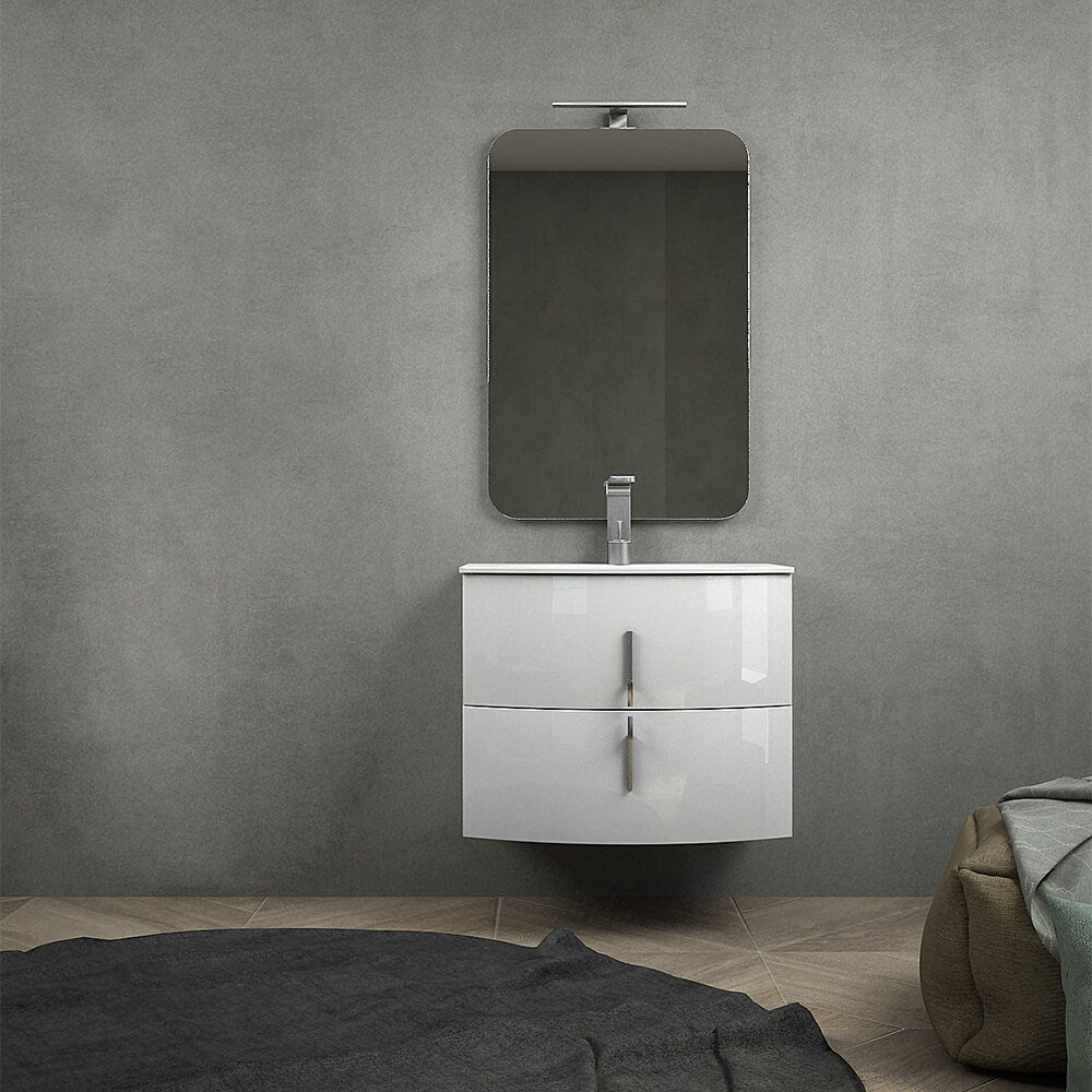 Mobile da bagno sospeso bianco lucido 70 cm Arcshop
