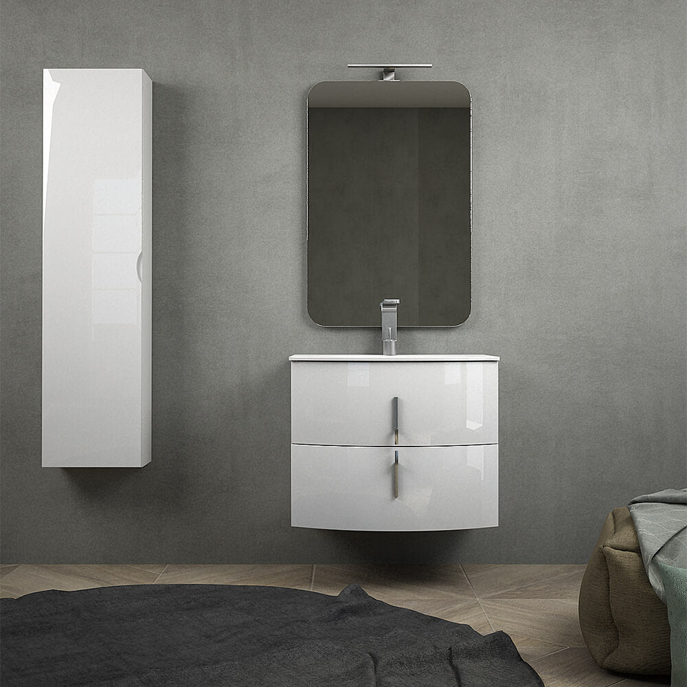 Mobile da bagno sospeso bianco lucido 70 cm Arcshop