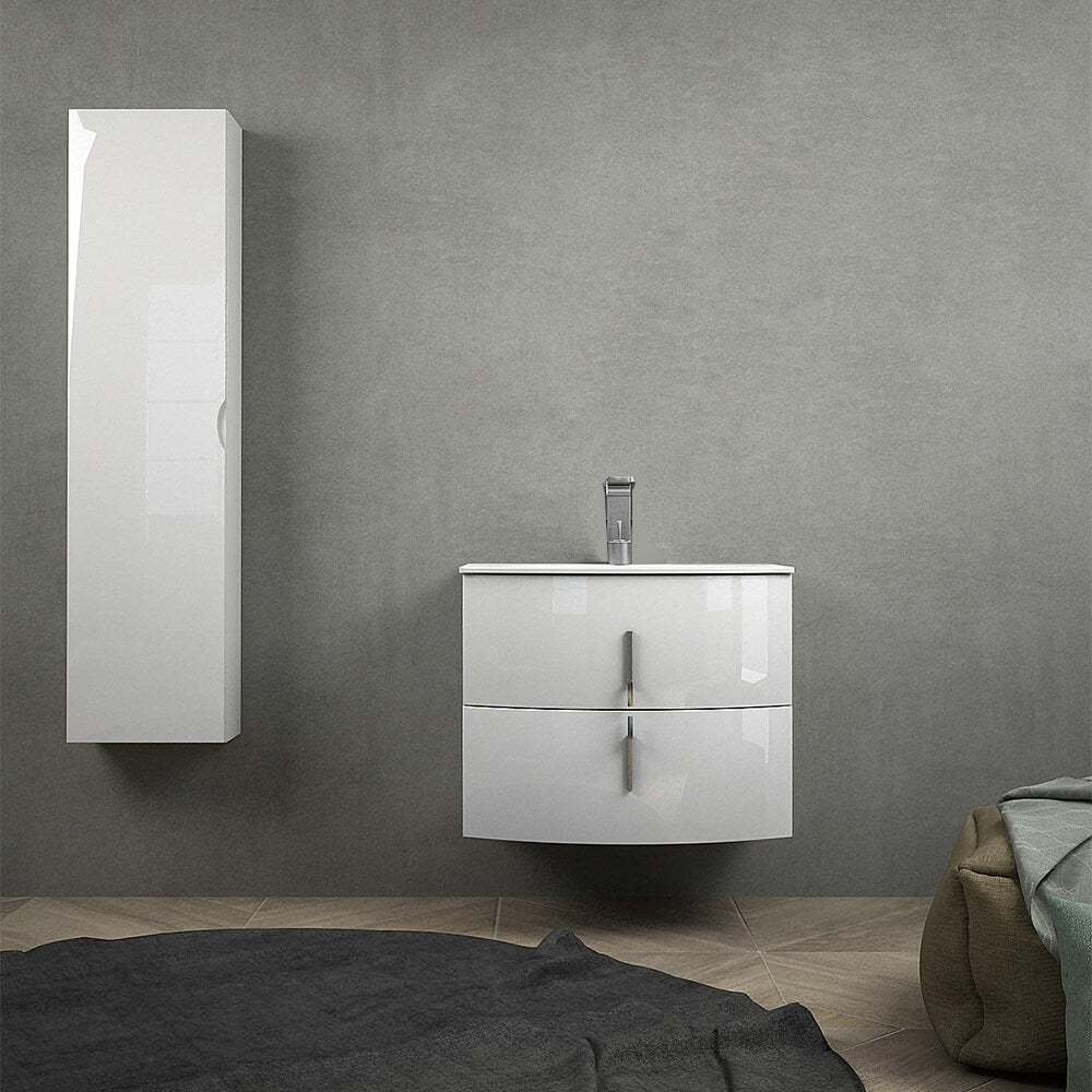 Mobile da bagno sospeso bianco lucido 70 cm Arcshop