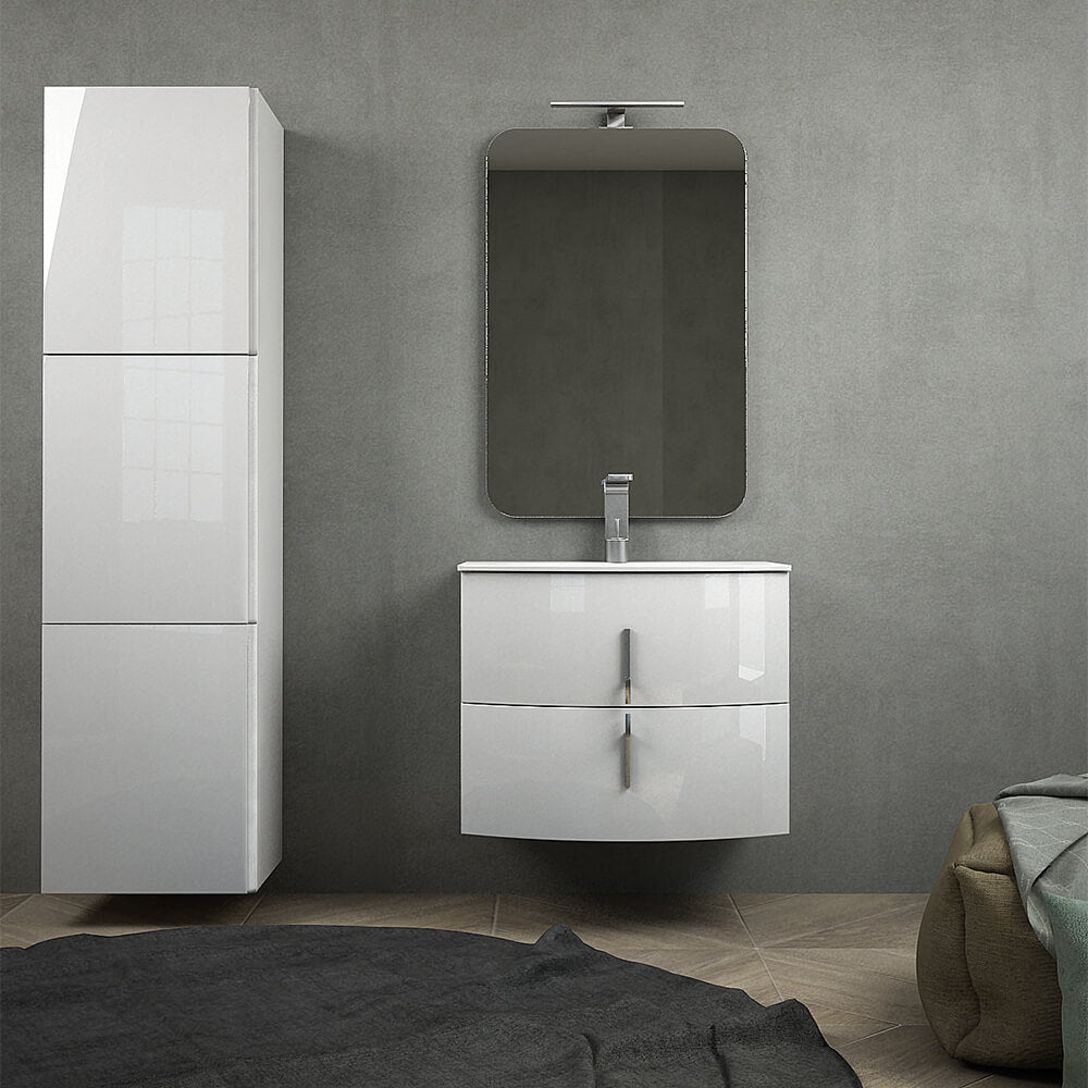 Mobile da bagno sospeso bianco lucido 70 cm Arcshop