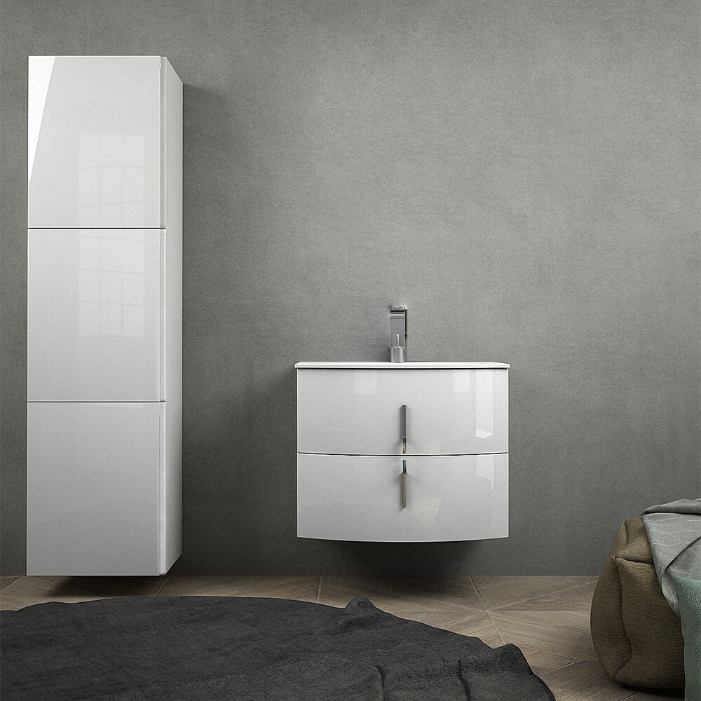 Mobile da bagno sospeso bianco lucido 70 cm Arcshop