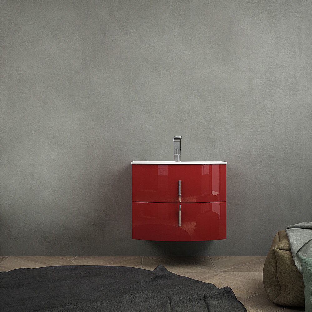 Mobile da bagno rosso lucido 70 cm sospeso Arcshop