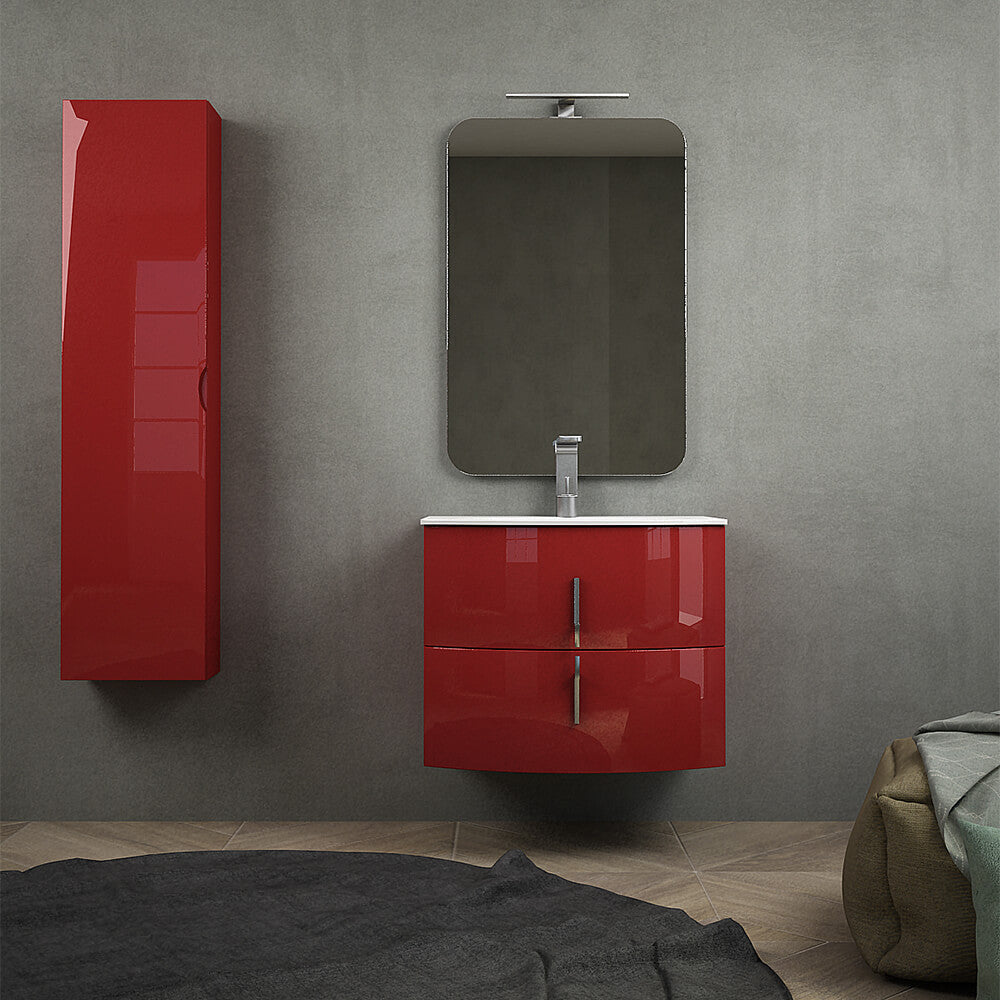 Mobile da bagno rosso lucido 70 cm sospeso Arcshop