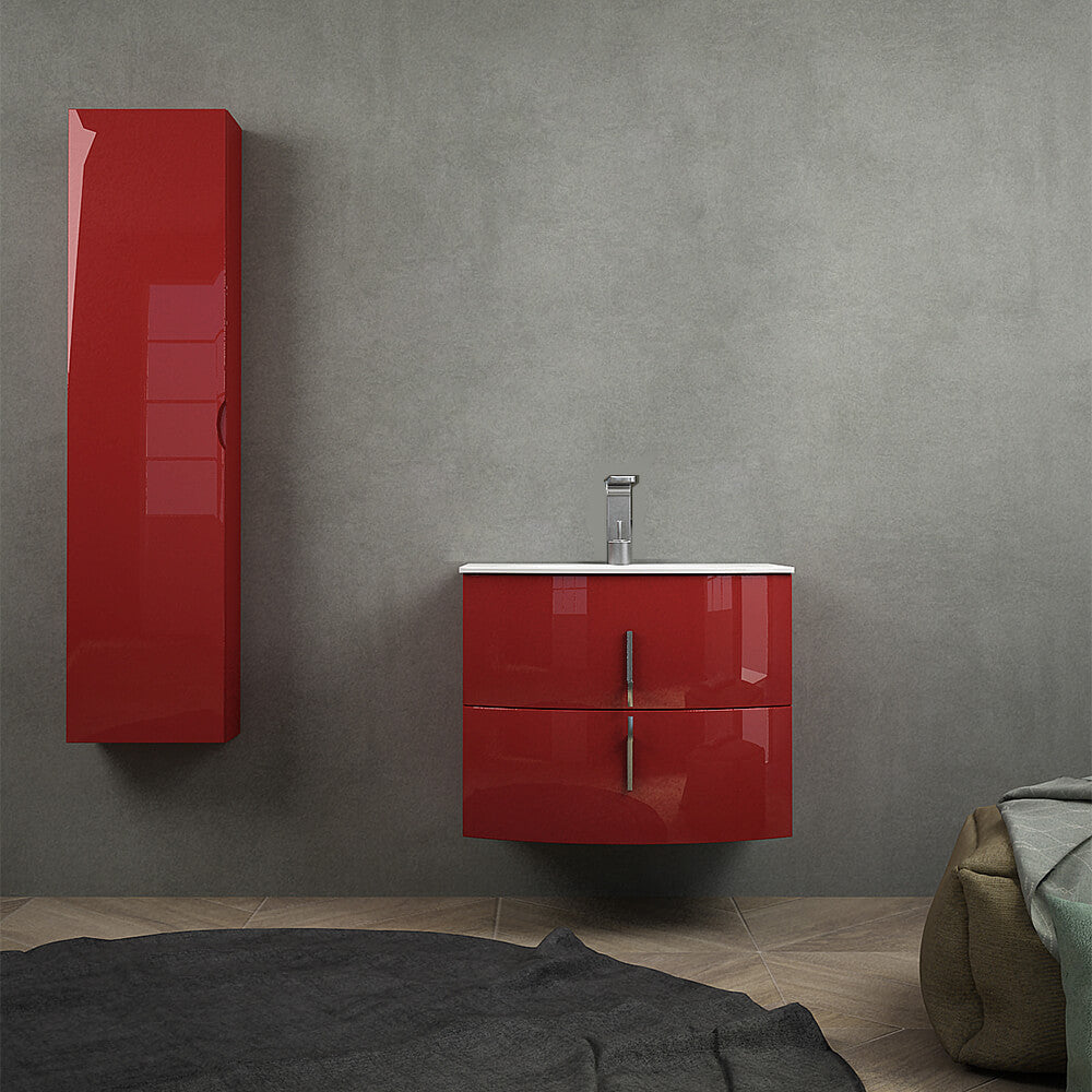 Mobile da bagno rosso lucido 70 cm sospeso Arcshop