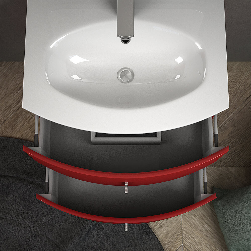 Mobile da bagno rosso lucido 70 cm sospeso Arcshop