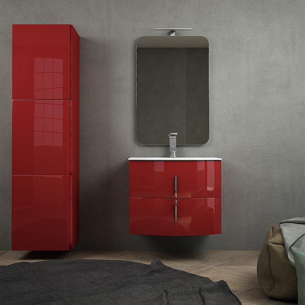 Mobile da bagno rosso lucido 70 cm sospeso Arcshop