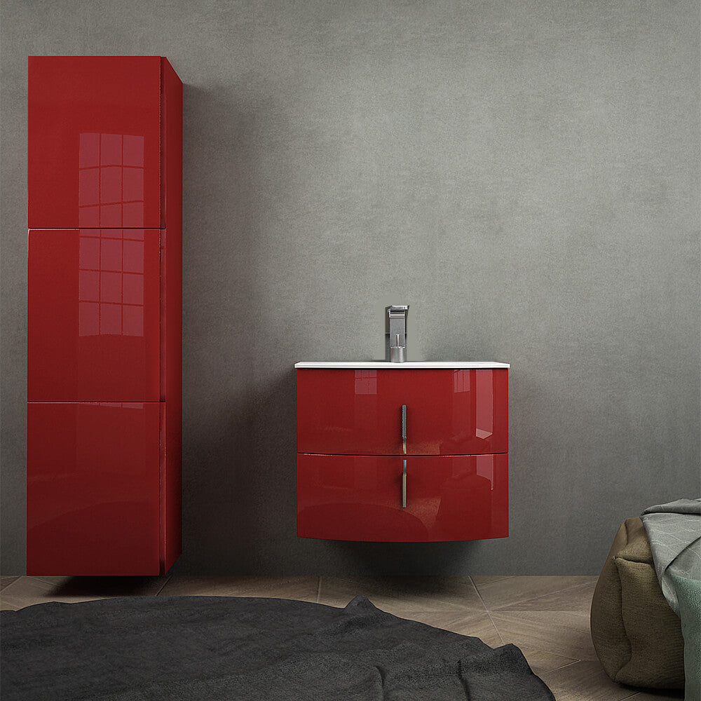 Mobile da bagno rosso lucido 70 cm sospeso Arcshop