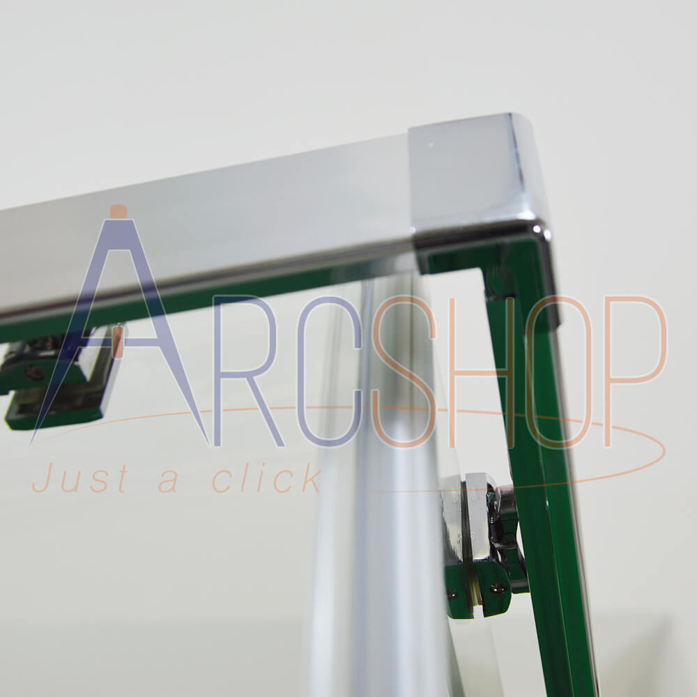 Box doccia 80X120 due ante scorrevoli lastra cristallo 6 mm profilo flat alluminio cromo regolabile h 195 Arcshop