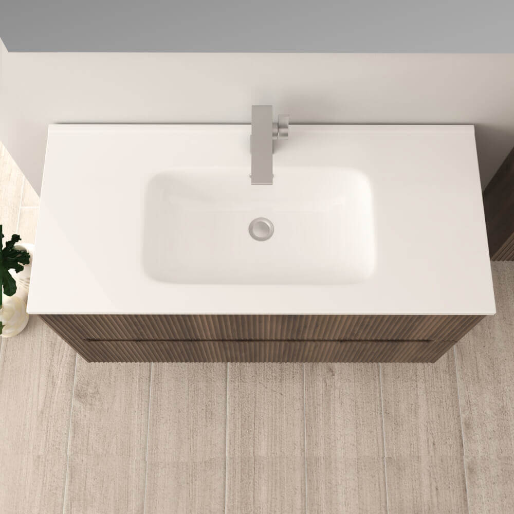 Mobile da bagno Noce 100 cm cannettato Riga Arcshop