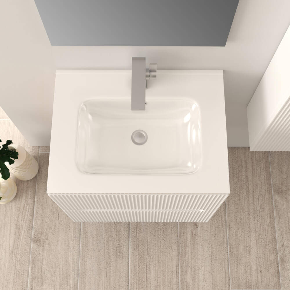 Mobile bagno cannettato 60 cm Bianco Opaco Riga - Arcshop
