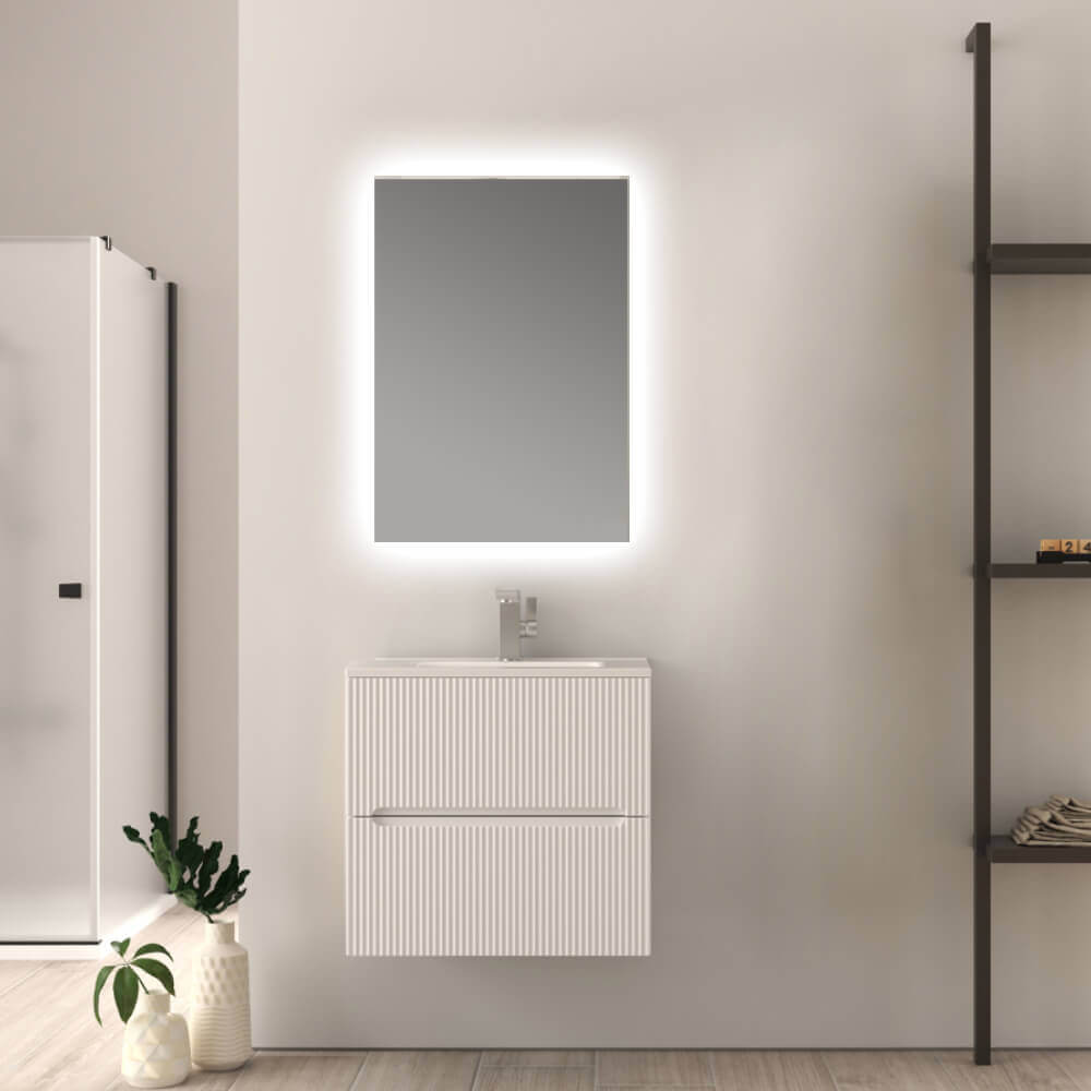 Mobile bagno cannettato 60 cm Bianco Opaco Riga - Arcshop