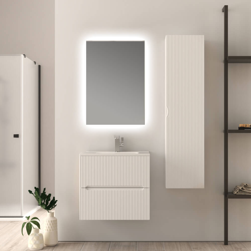 Mobile bagno cannettato 60 cm Bianco Opaco Riga - Arcshop