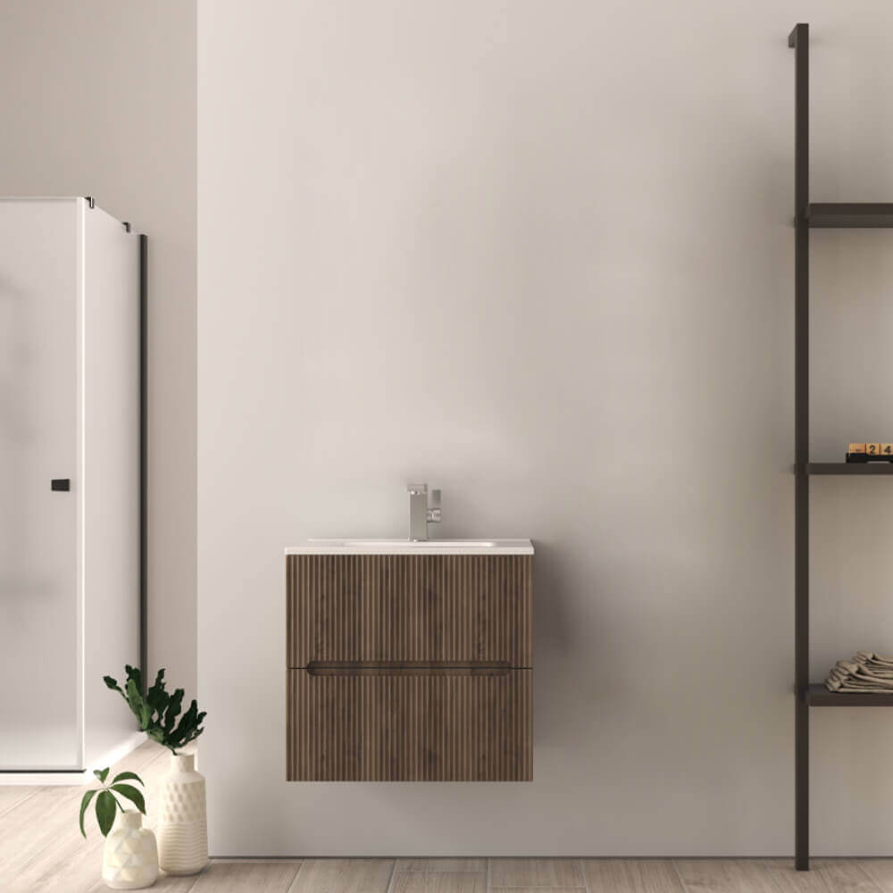 Mobile bagno cannettato 60 cm colore Noce Riga Arcshop