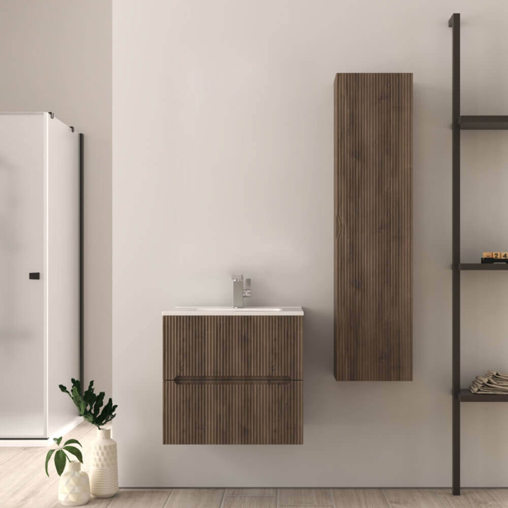 Mobile bagno cannettato 60 cm colore Noce Riga Arcshop