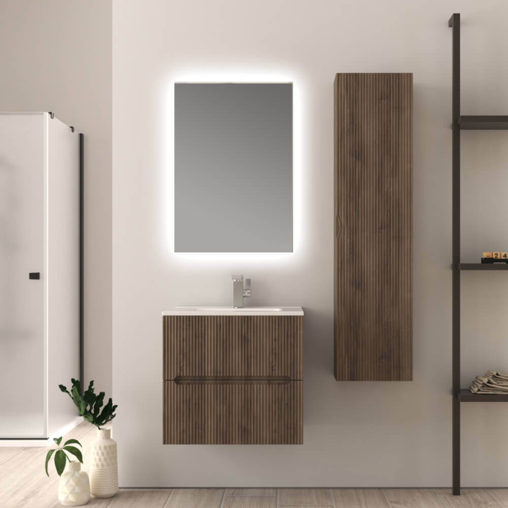 Mobile bagno cannettato 60 cm colore Noce Riga Arcshop