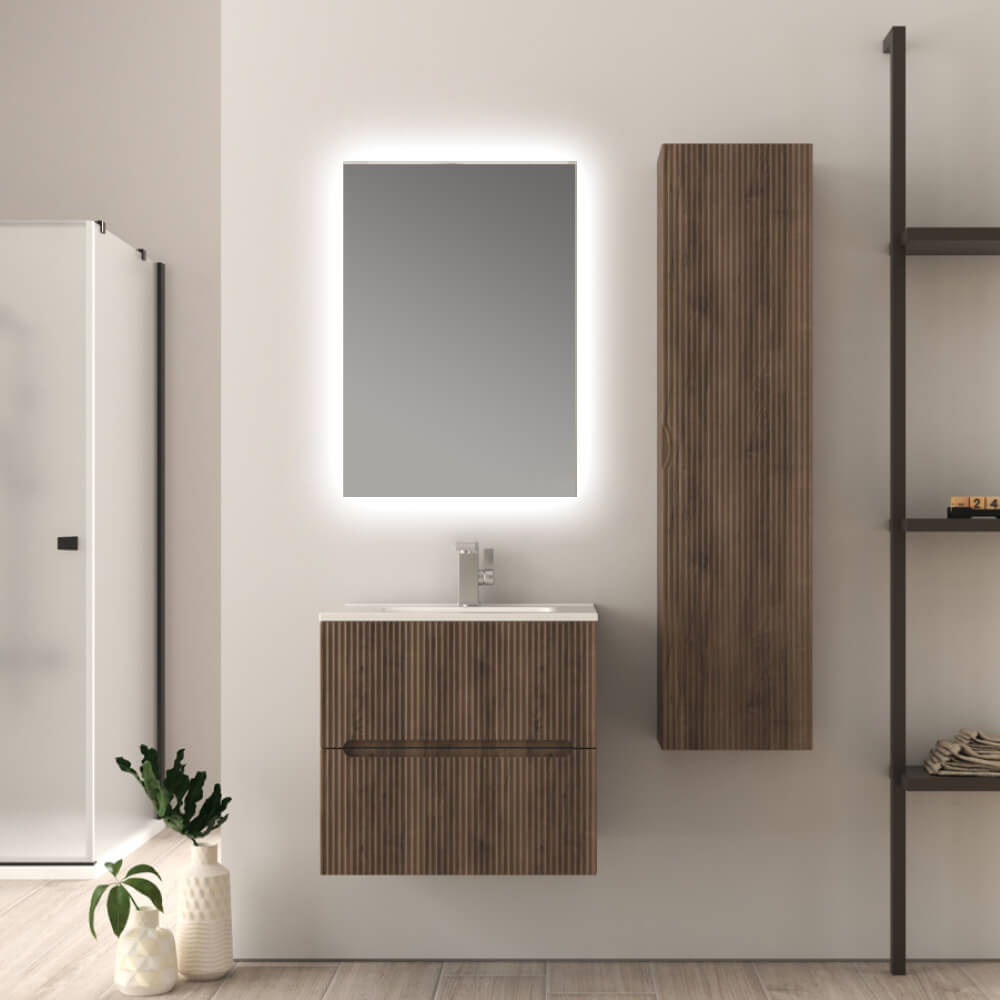 Mobile bagno cannettato 60 cm colore Noce Riga Arcshop
