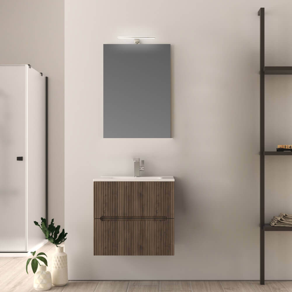 Mobile bagno cannettato 60 cm colore Noce Riga Arcshop