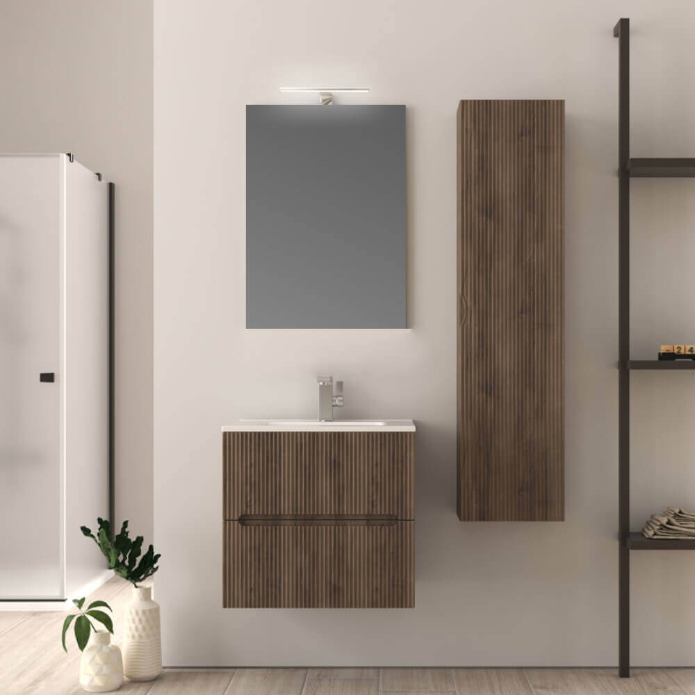 Mobile bagno cannettato 60 cm colore Noce Riga Arcshop