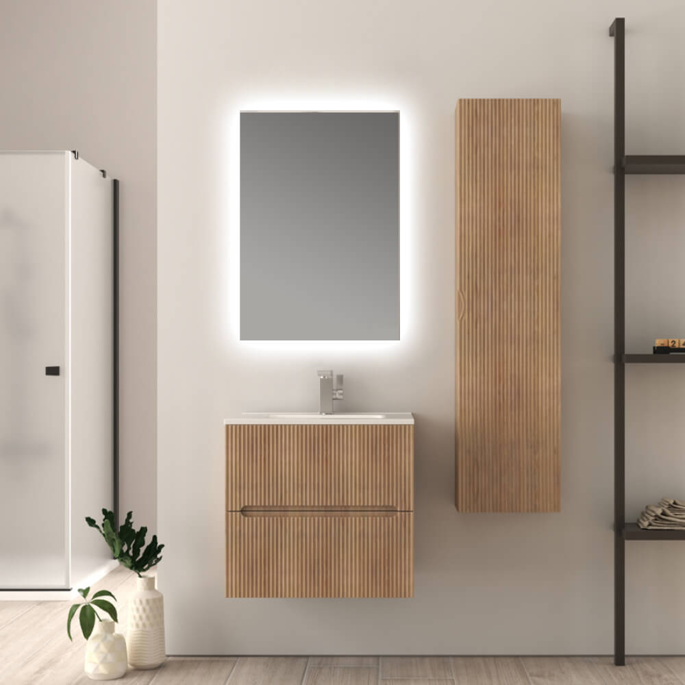 Mobile bagno 60 cm cannettato Rovere Tabacco Riga - Arcshop