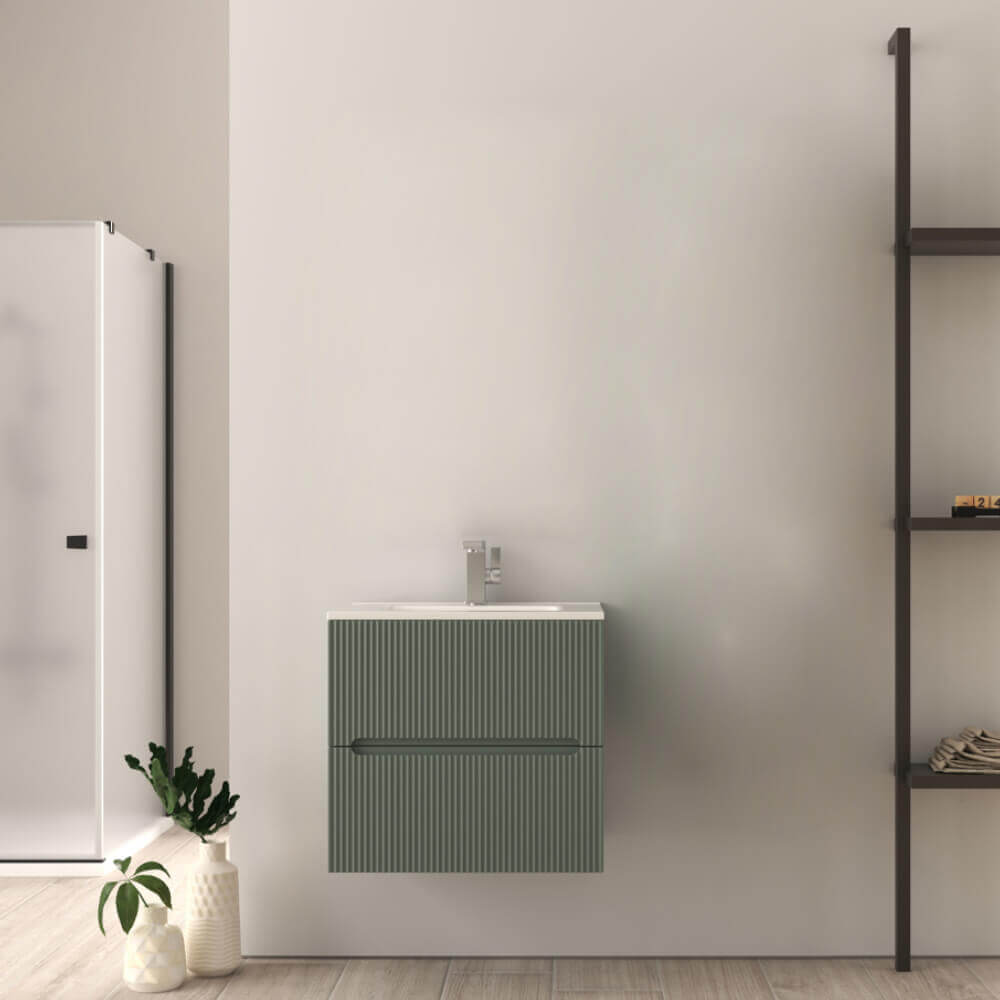 Mobile bagno 60 cm cannettato Verde Opaco Riga Arcshop