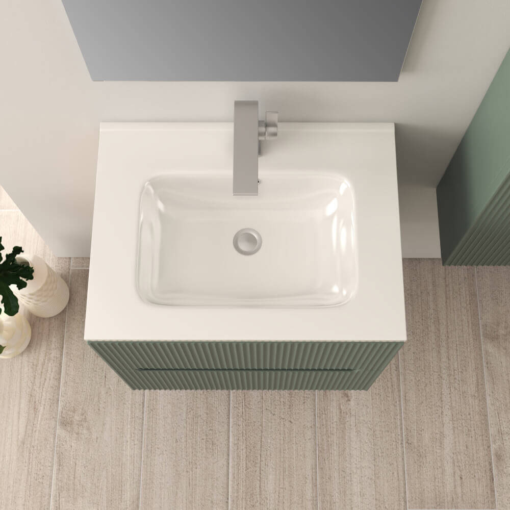 Mobile bagno 60 cm cannettato Verde Opaco Riga