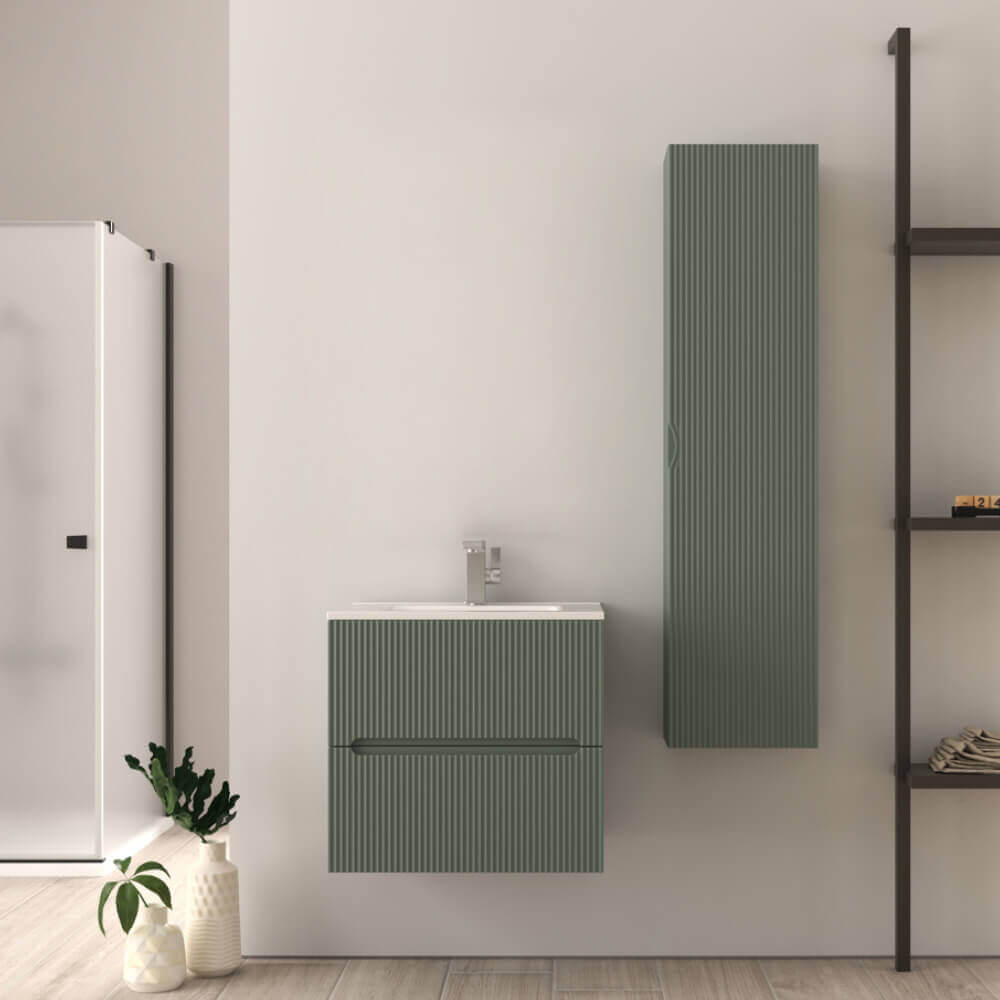 Mobile bagno 60 cm cannettato Verde Opaco Riga Arcshop