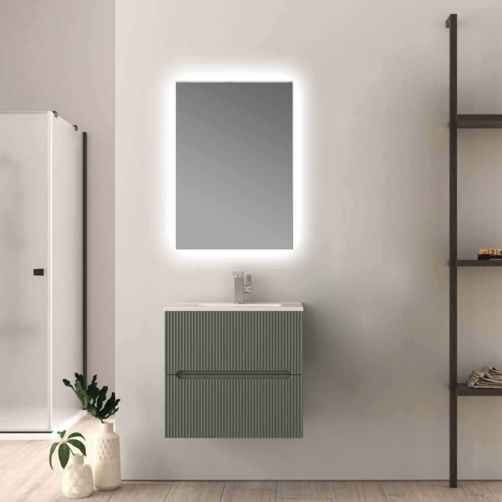 Mobile bagno 60 cm cannettato Verde Opaco Riga Arcshop