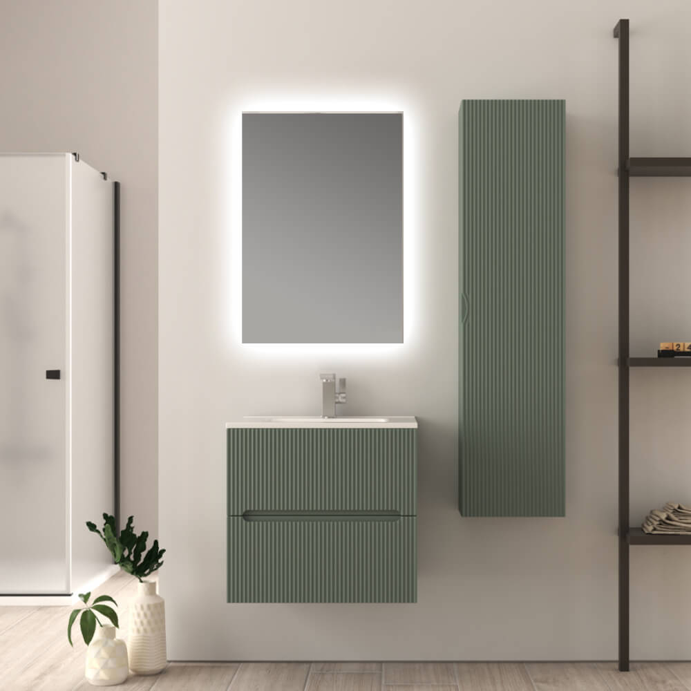 Mobile bagno 60 cm cannettato Verde Opaco Riga Arcshop